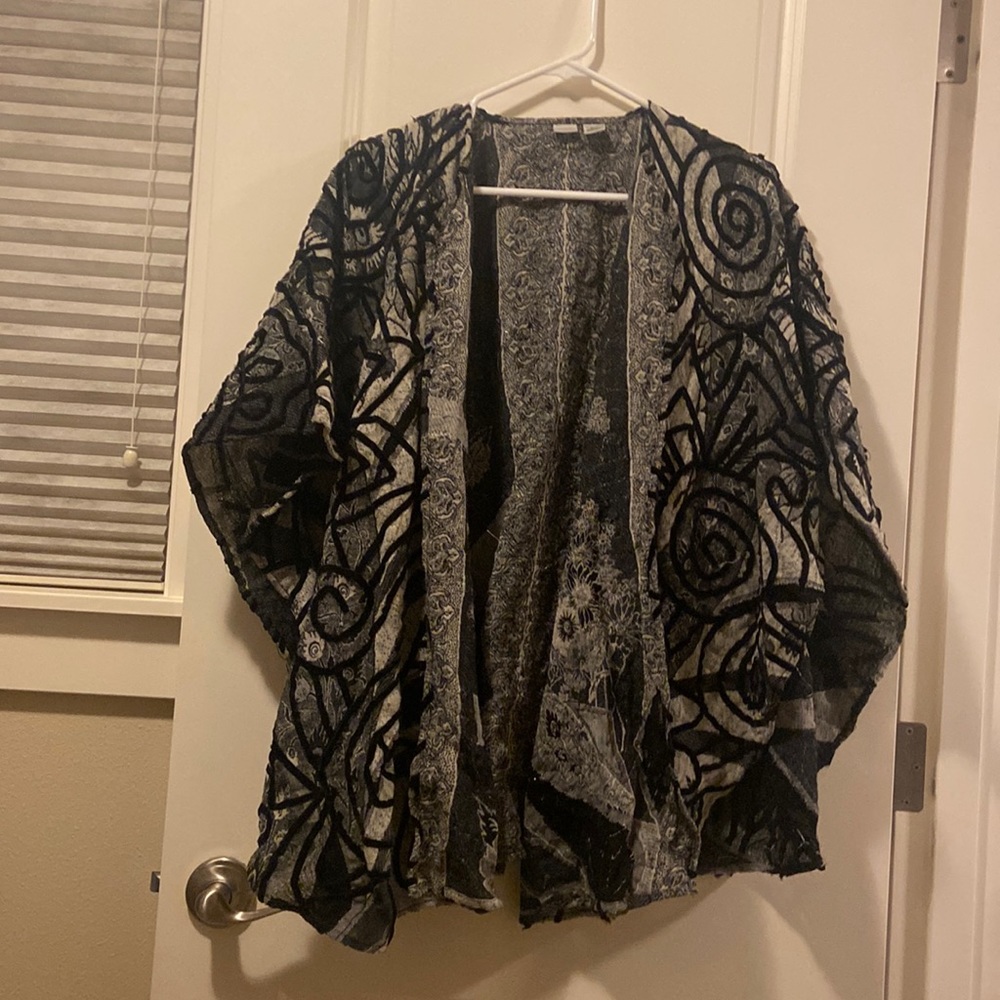 Chicos embroidered wool shawl